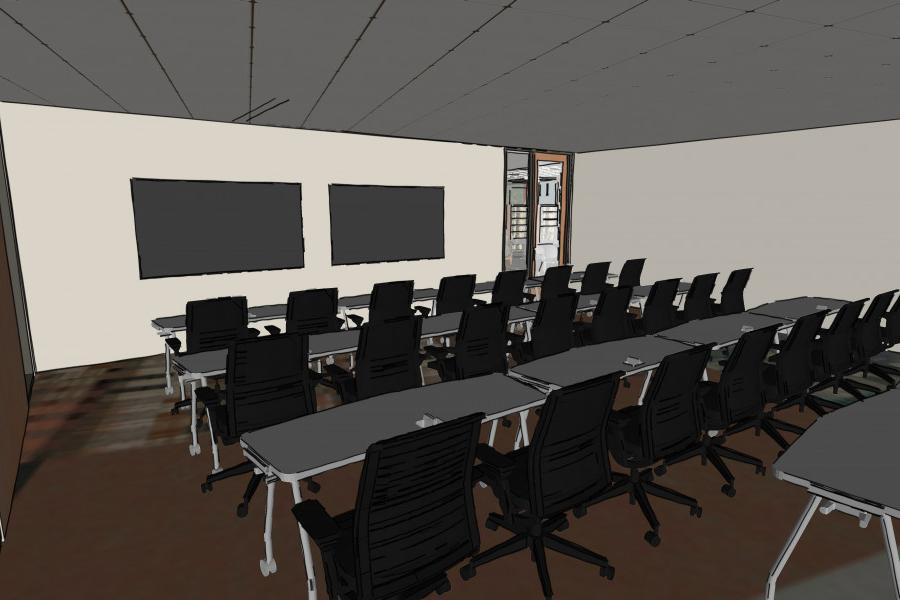 Classrooms and study spaces of all sizes are planned for the renovated library.