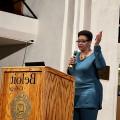 Vera Jones giving a Black History Month keynote address at Beloit College.